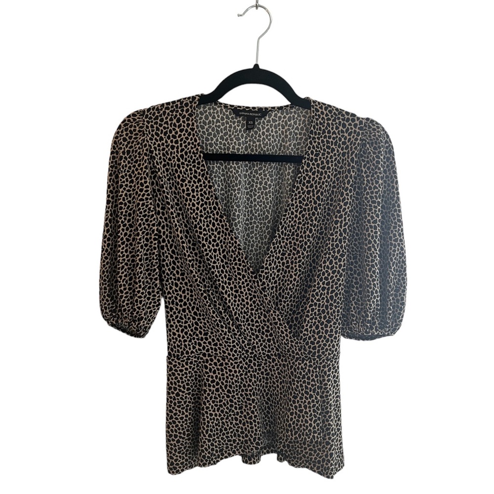 Banana Republic Leopard Print Dress Blouse Size XS